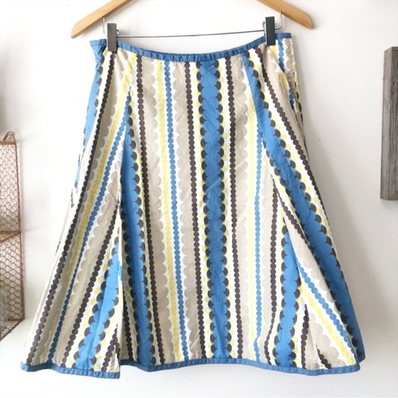 Boden Dresses & Skirts - Boden Colorful Patterned 100% Cotton Spring Summer A-Line Skirt Size 10 Regular